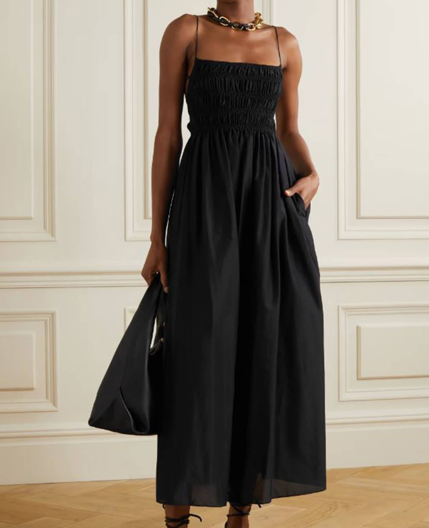 matteau shirred lace up dress Matteau Shirred Lace-Up Dress Black Size 8