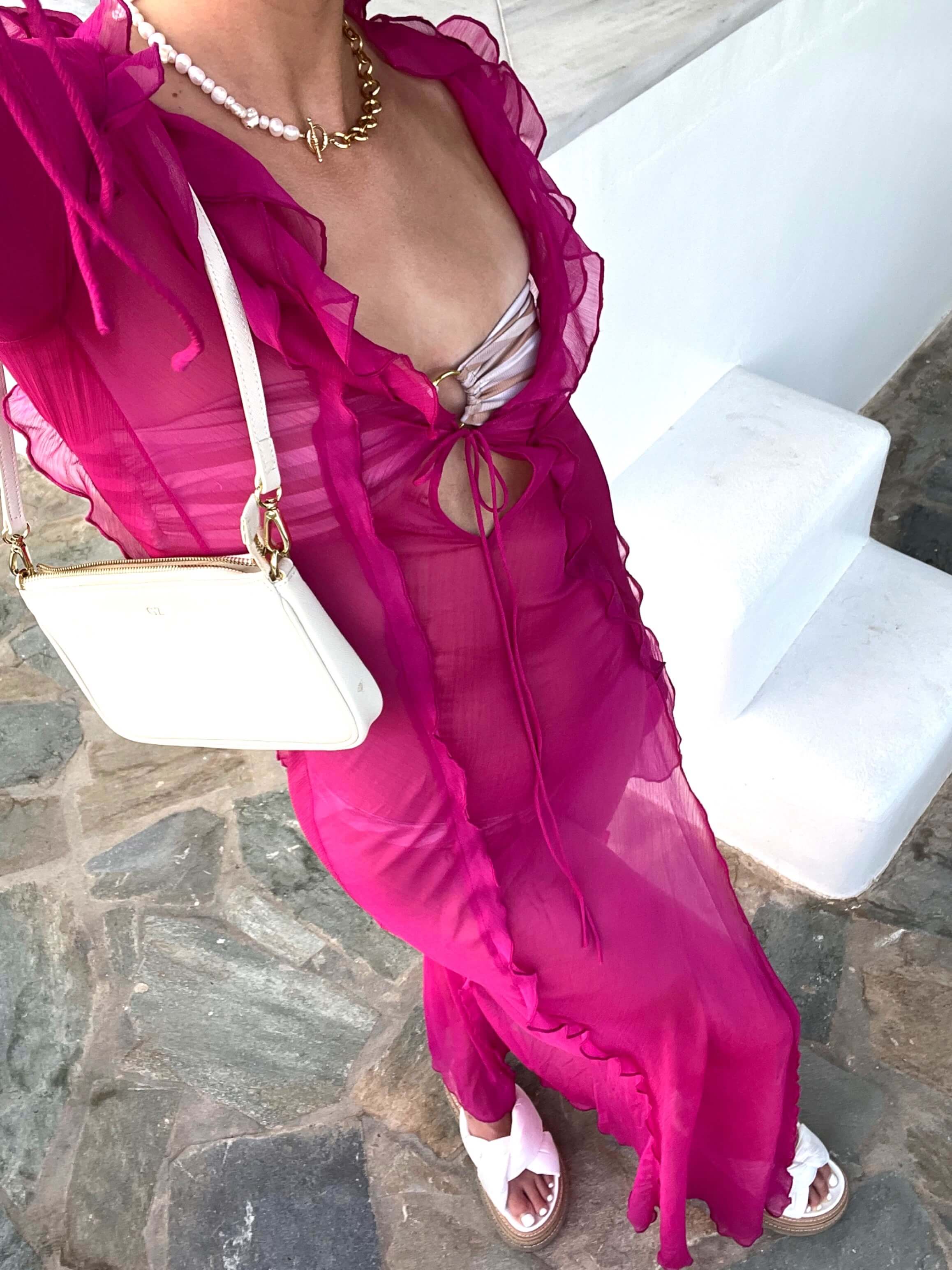 rat and boa farretti dress pink Rat & Boa Farretti Maxi Dress Hot Pink Size XS
