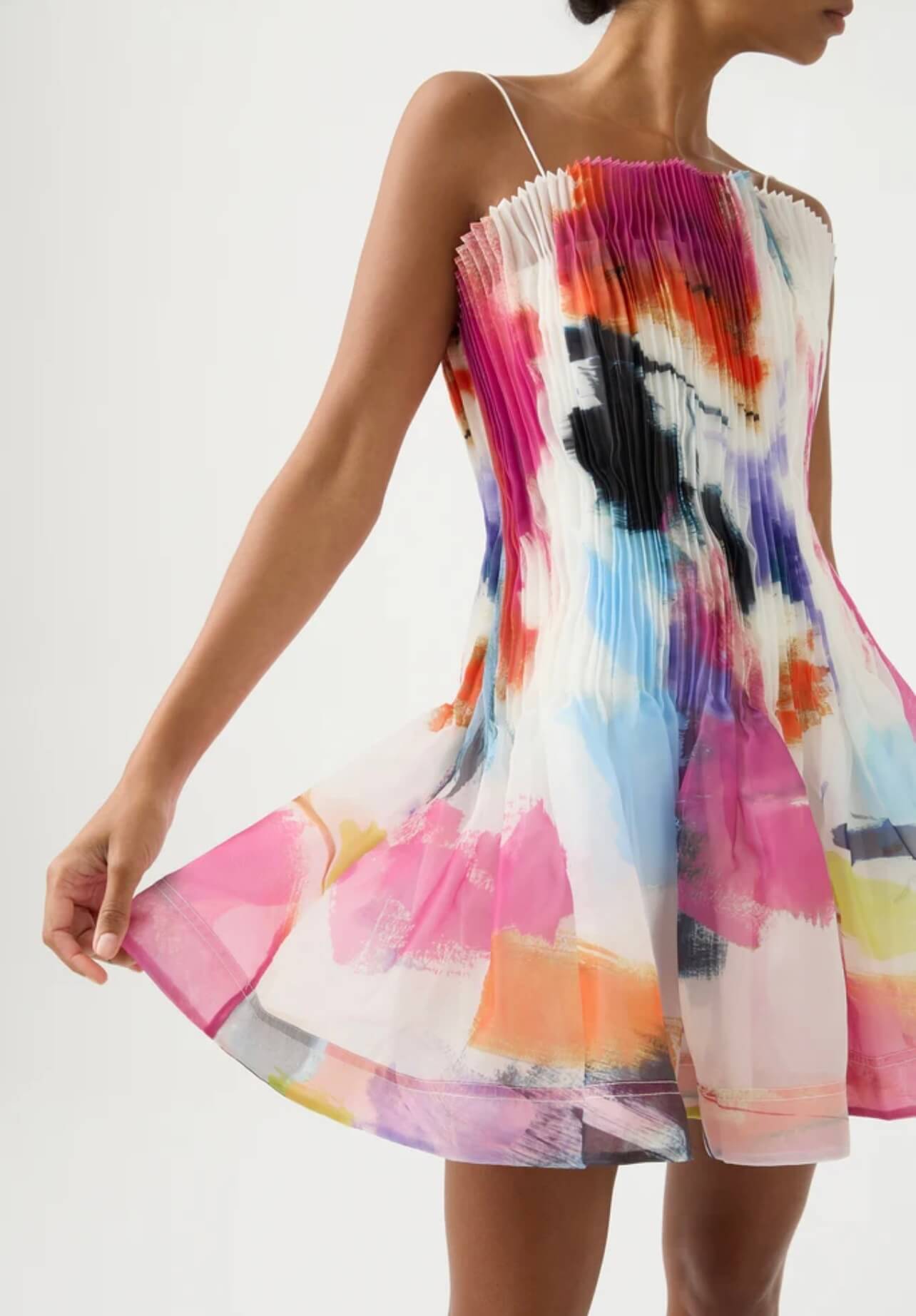 aje crystallise pleated mini dress AJE Crystallise Pleated Mini Dress In Fuchsia Size 10