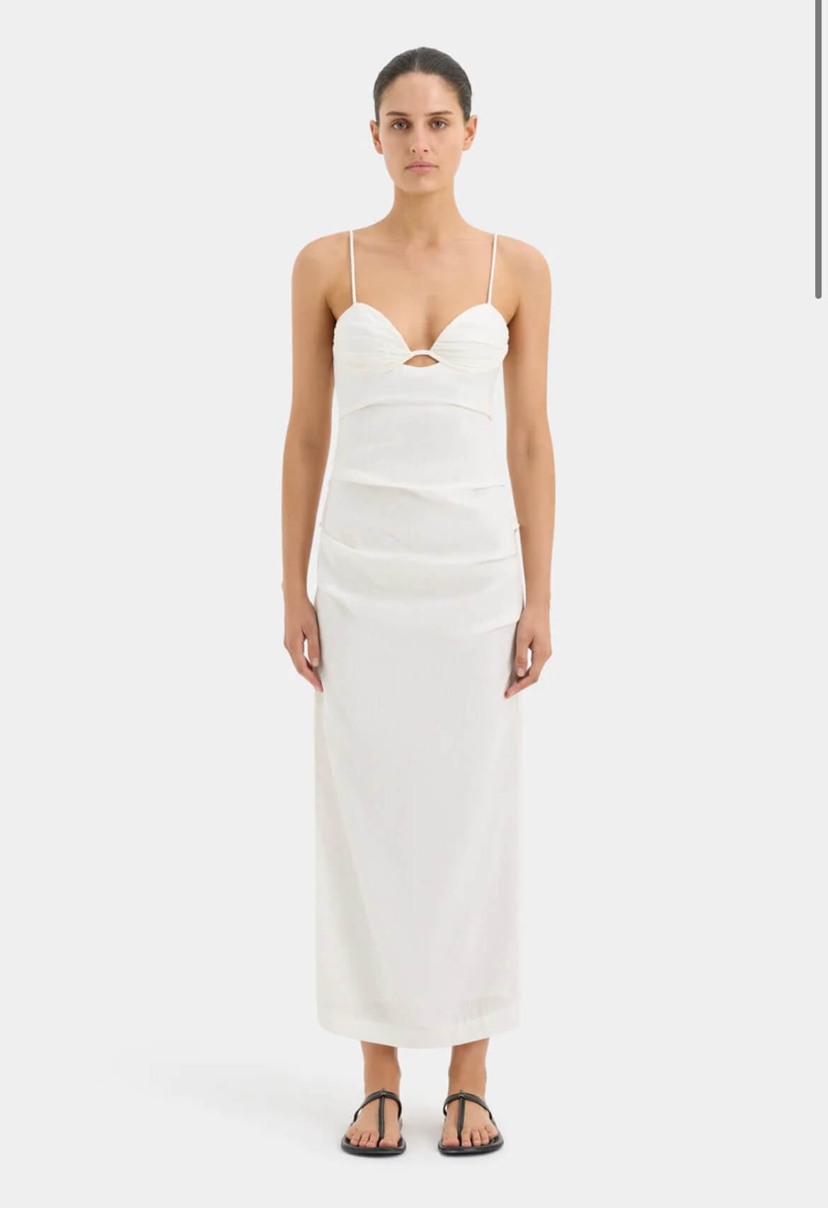 SIR Noemi Balconette Midi Dress White Size 0