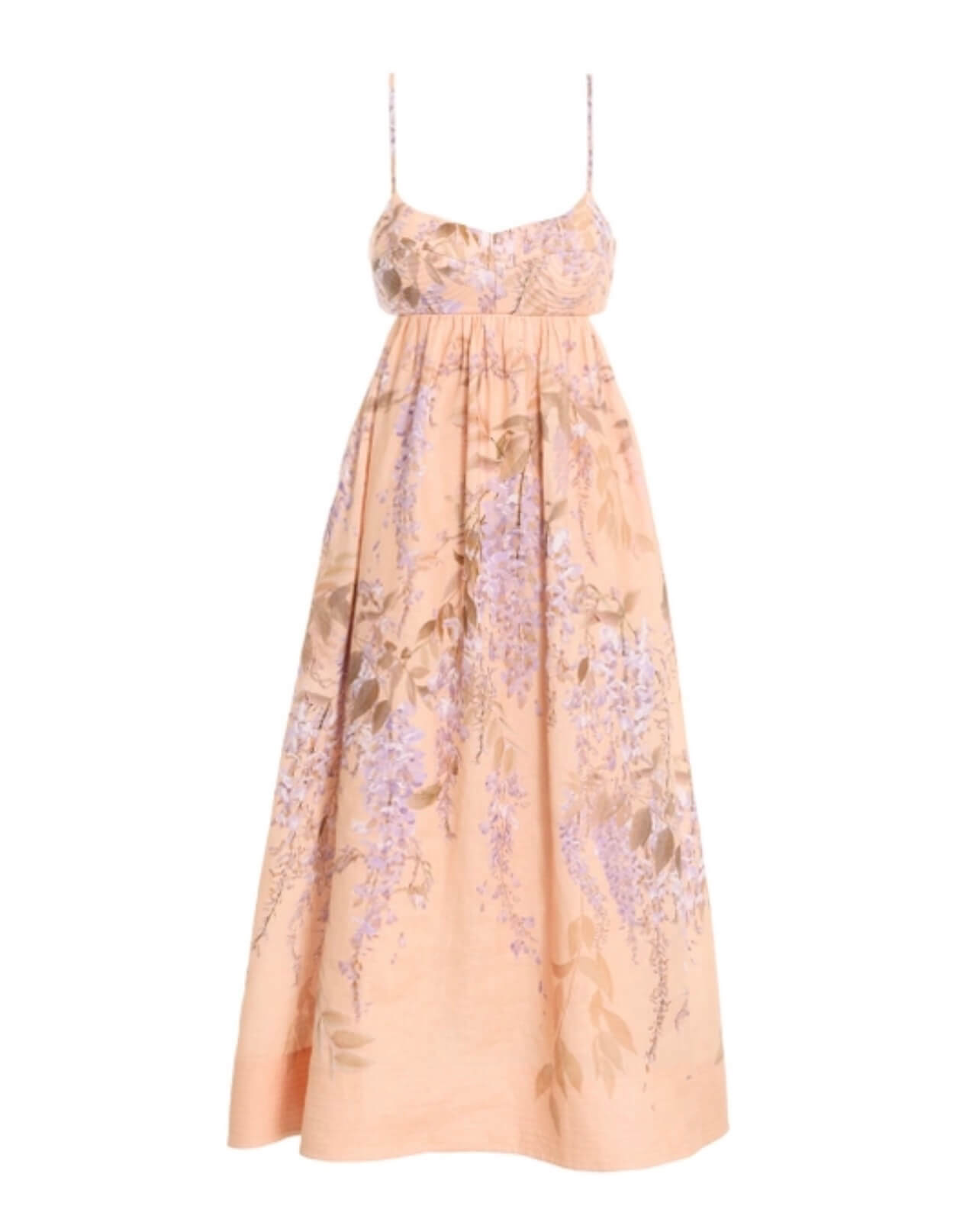 zimmermann rosa bralette midi dress Zimmermann Rosa Bralette Midi Dress Lilac Wisteria Floral Size 0