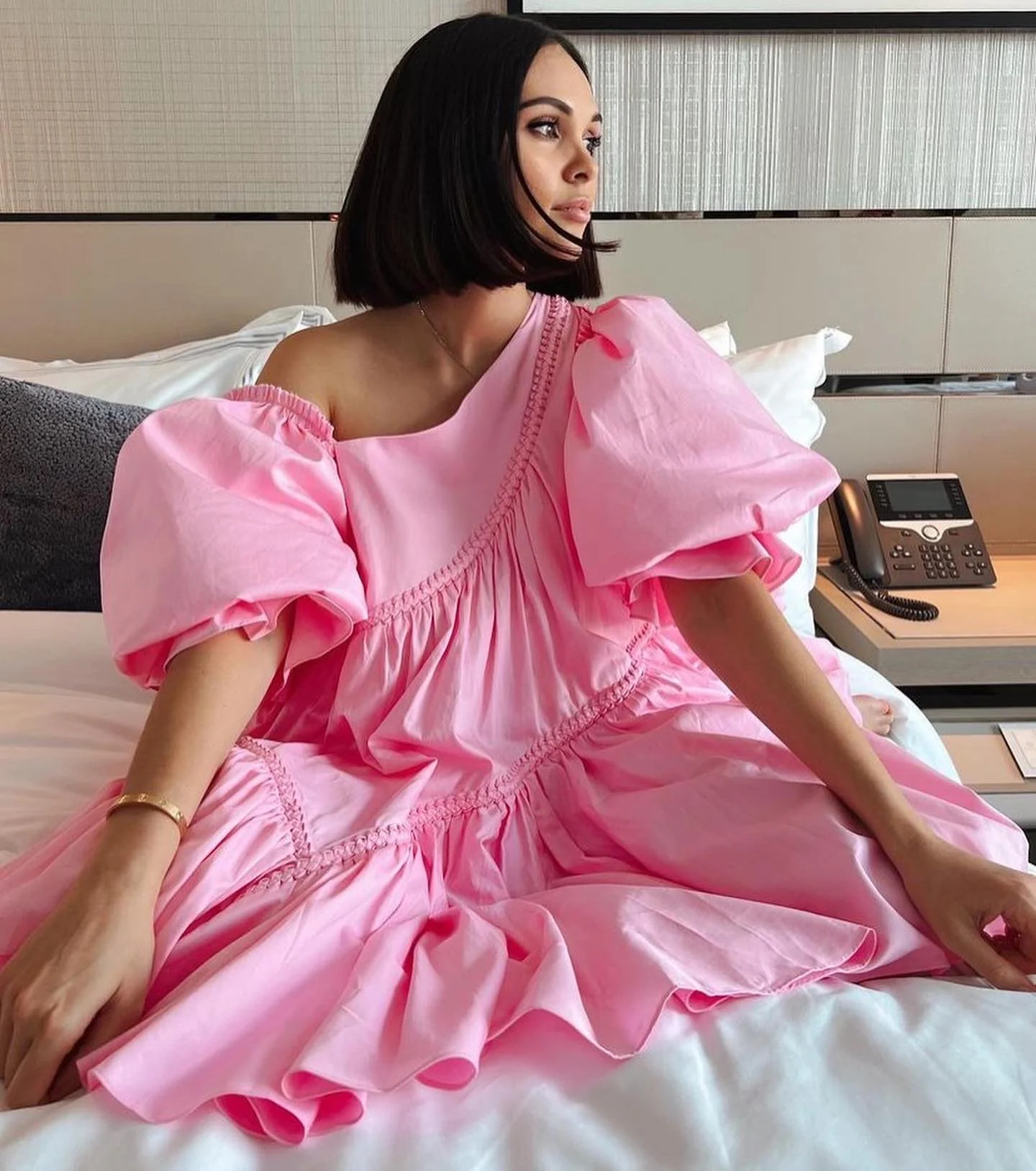 strapless open back dress YourTies Black Mens Shirt Pink Jacquard Floral Long Sleeve Dress Shirt main image 0