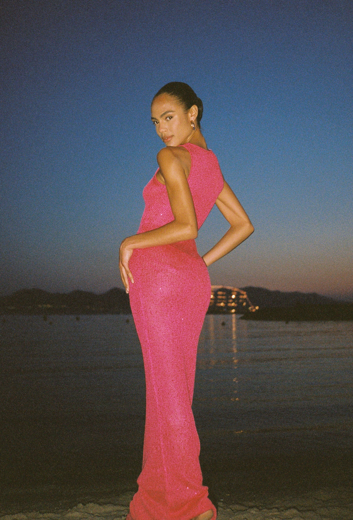open lace back dress Staying Downtown Dress in Hot Pink M / Hot-Pink main image 0