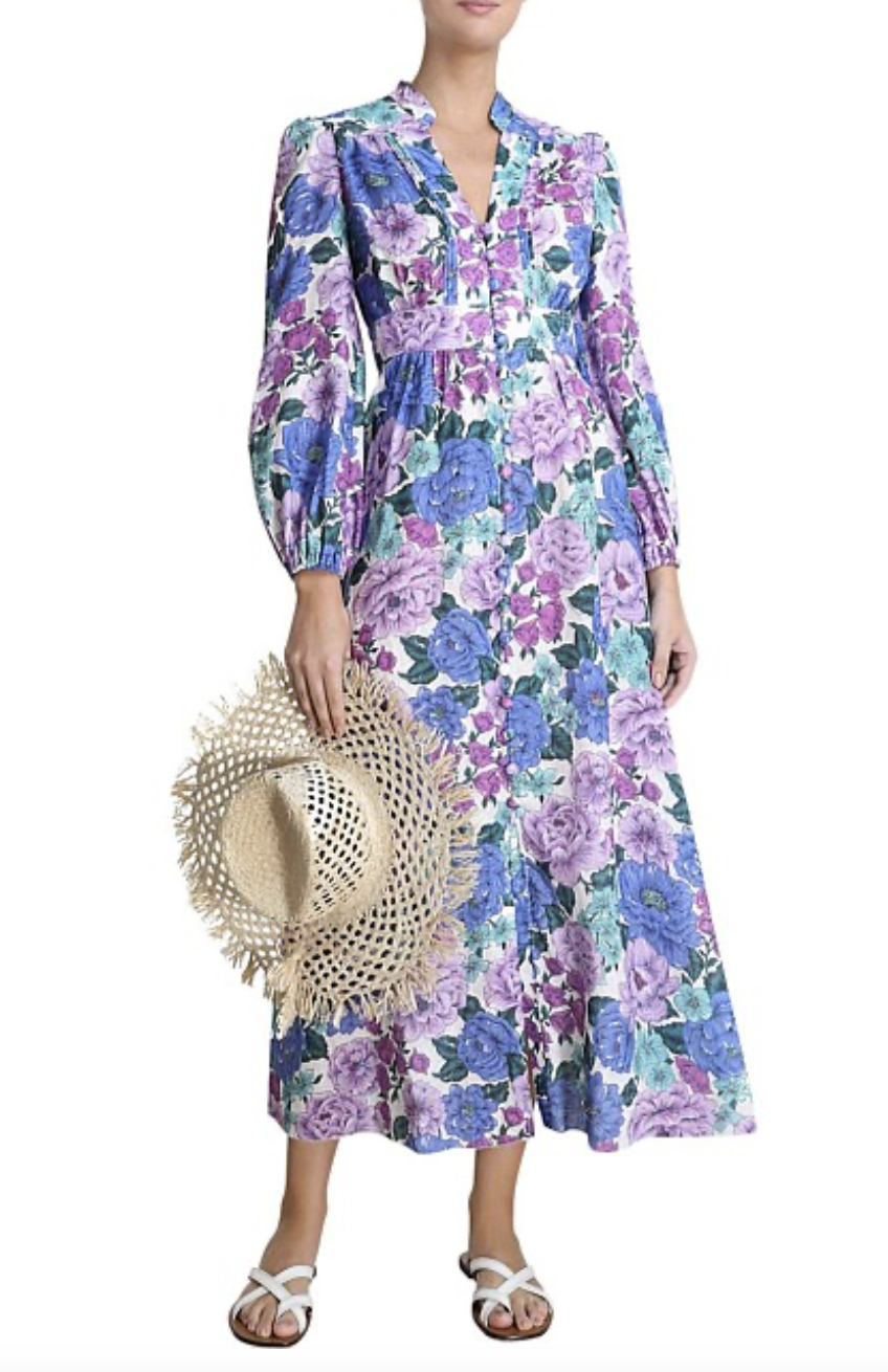 zimmermann poppy plunge midi dress Zimmermann Poppy Plunge Floral Midi Dress Size 2
