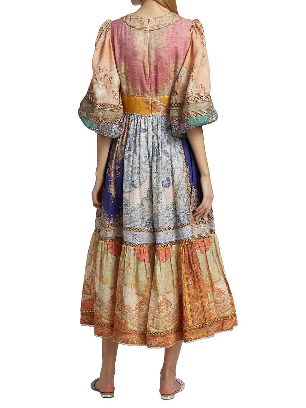 Zimmermann Anneke Lantern Midi Dress Multi Size 1