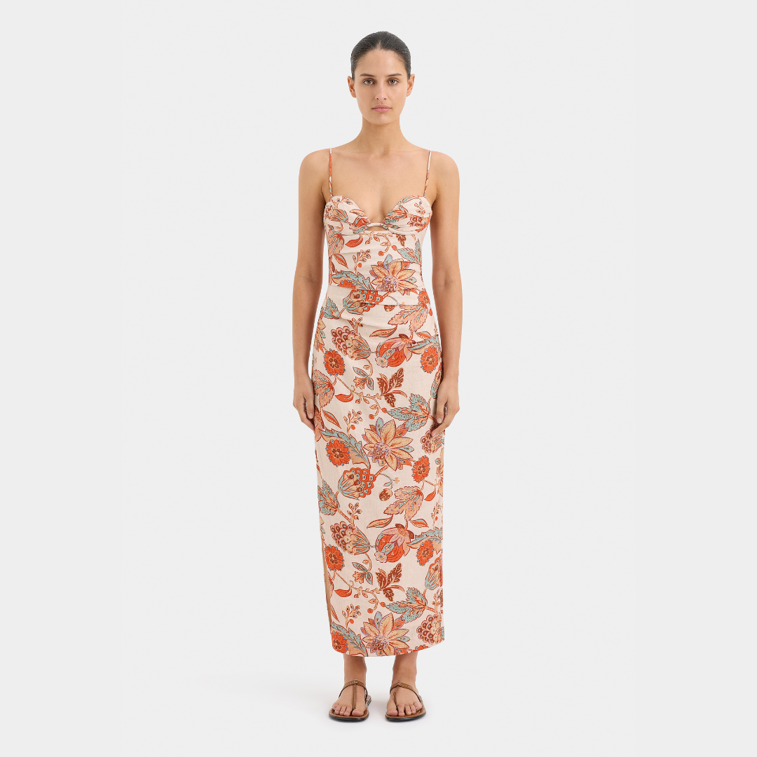 sir noemi balconette midi dress SIR Noemi Balconette Midi Dress Desert Wildflower Size 1