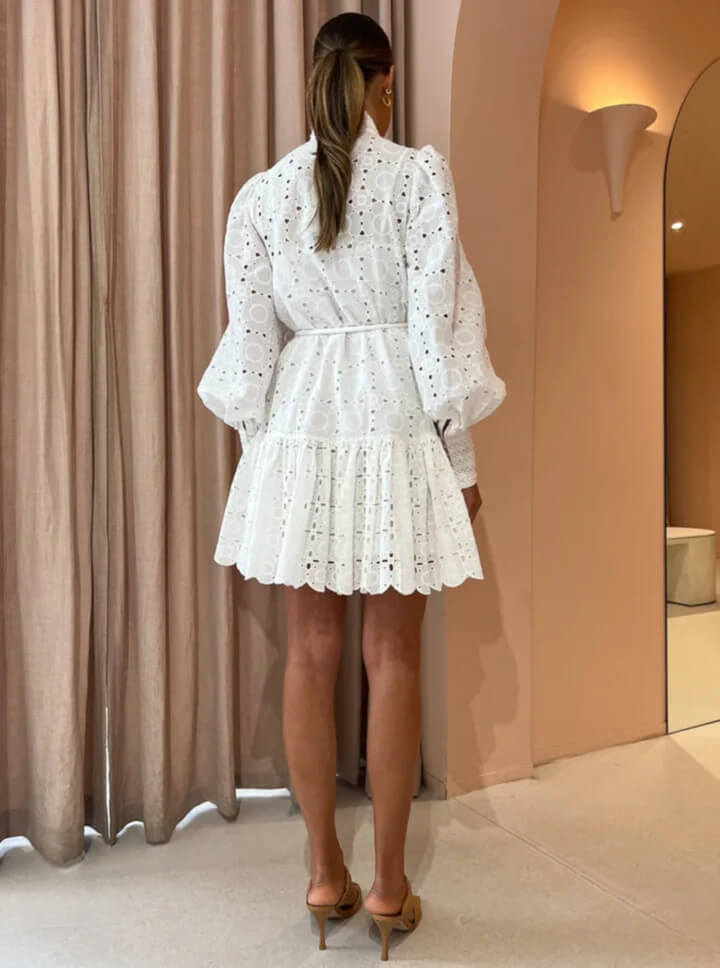 Alemais Evie Mini Shirt Dress White Size 12