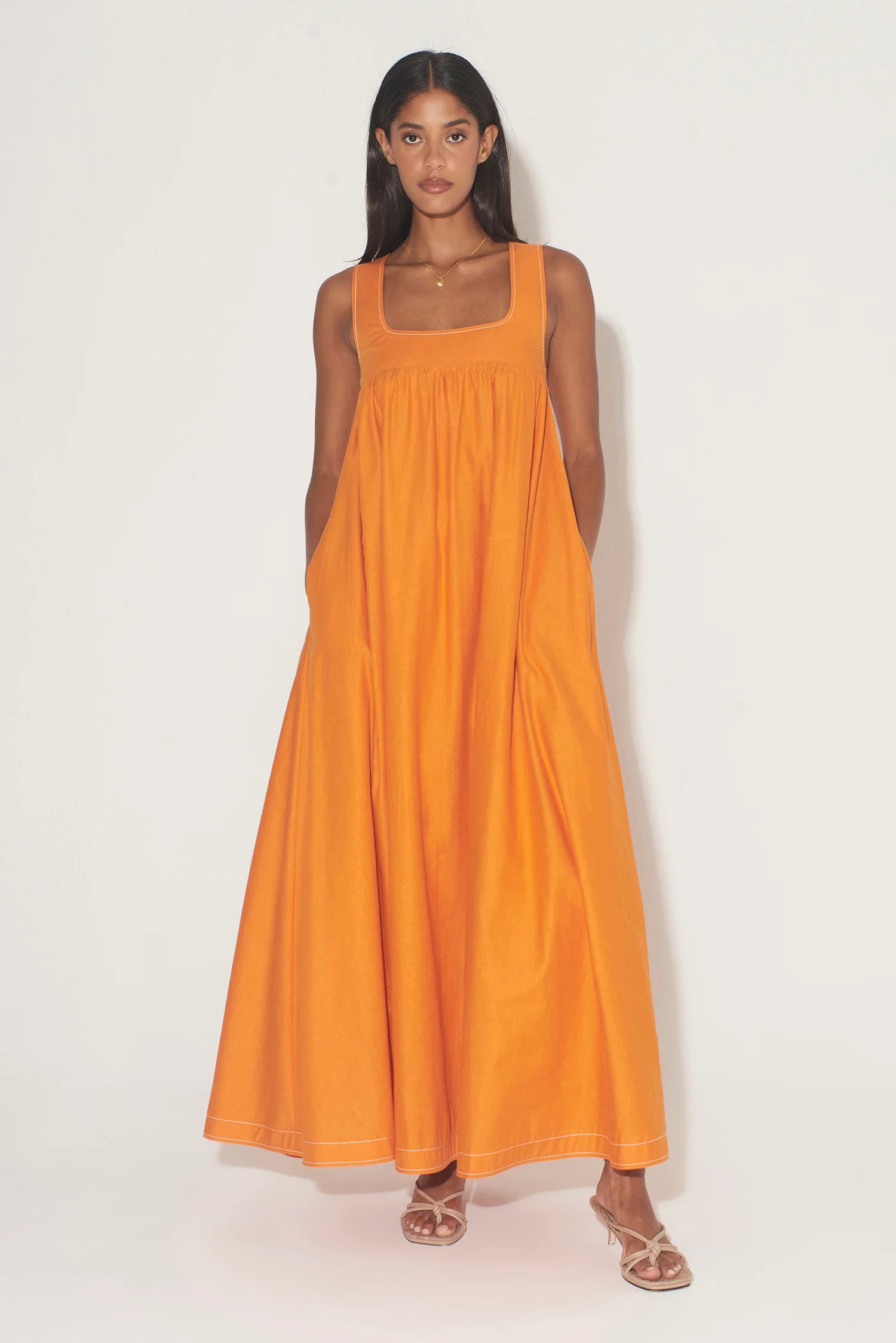 Hansen & Gretel Paloma Dress Tangerine Size XS