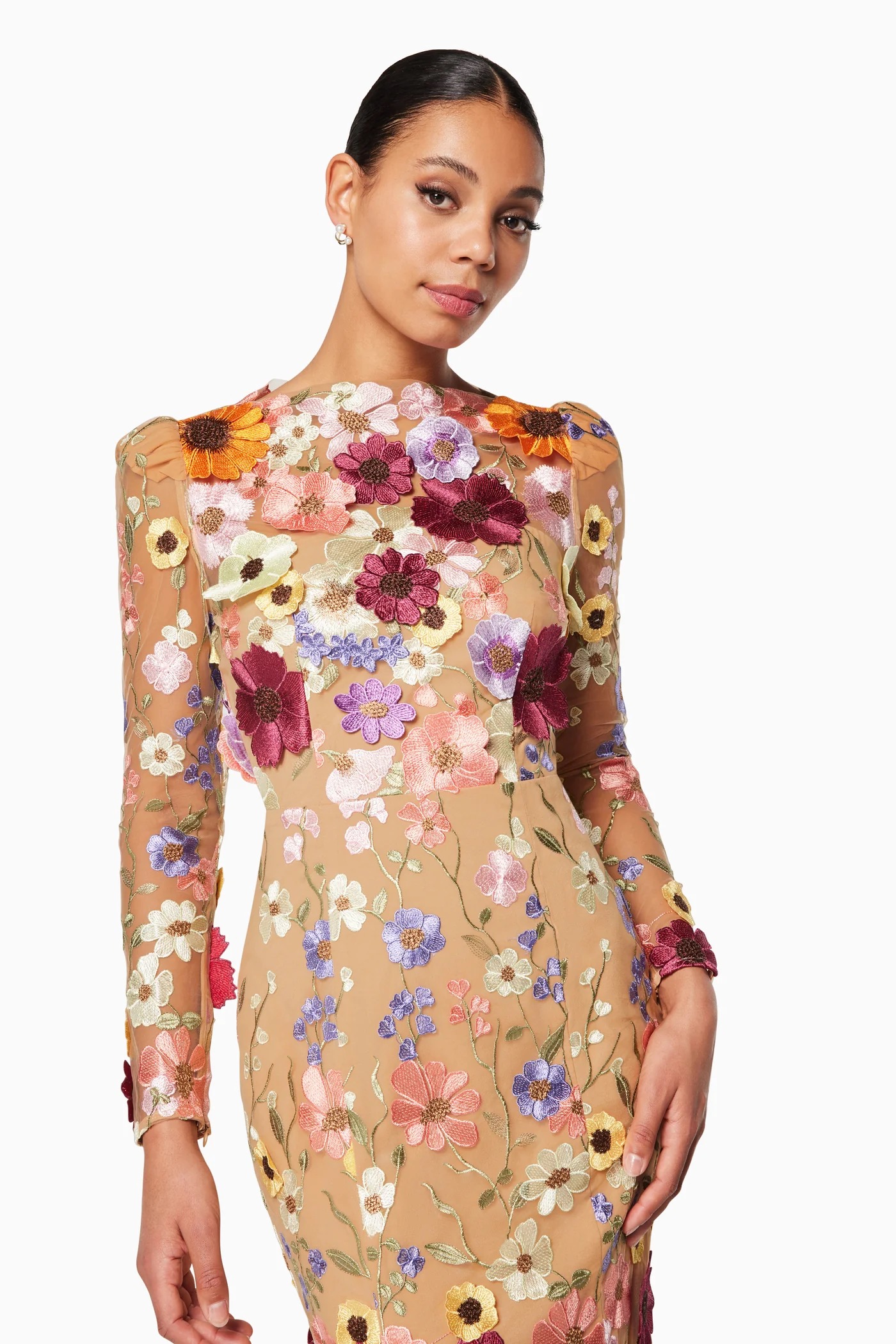 shannon 3d floral midi dress in white Elliatt Forever New Shine Lace Floral Dress Shannon 3D Floral Midi Dress In  White  Elliatt