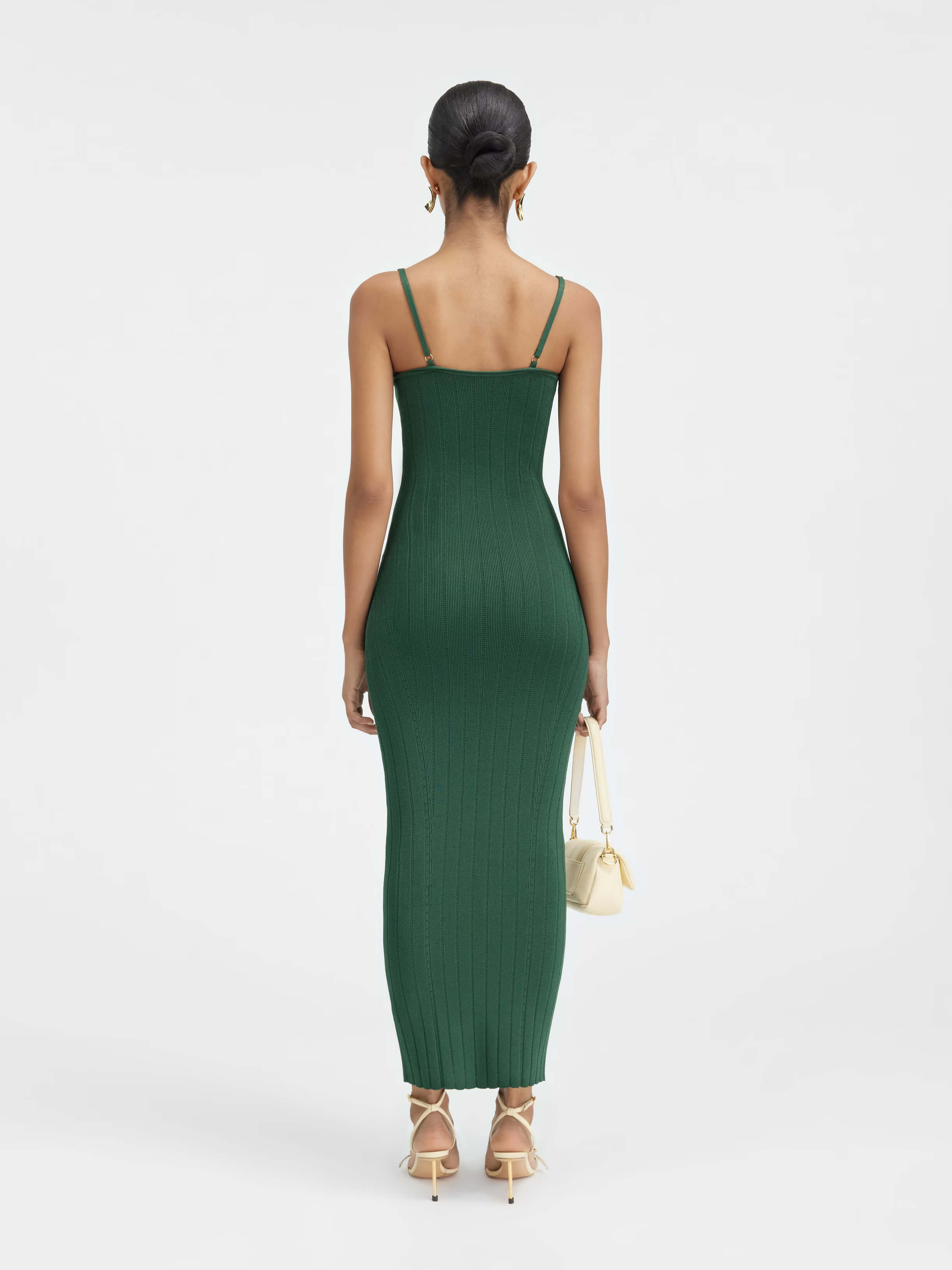 Jacquemus La Robe Sierra Bretelles Knit Dress Dark Green Size 34