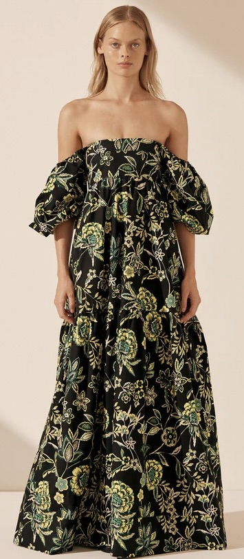 Shona Joy Lina Square Neck Tiered Maxi Dress Print Size 10, 12 & 14