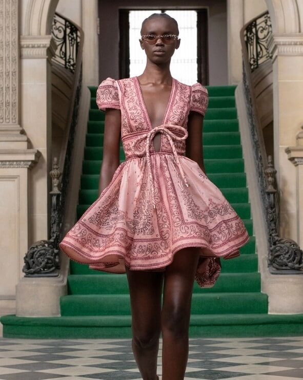 Zimmermann Matchmaker Structured Mini Dress Pink Bandana Size 1