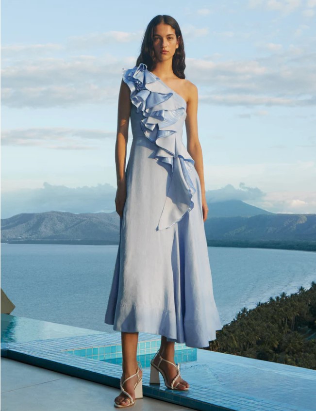 aje adelia ruffle mini dress Aje