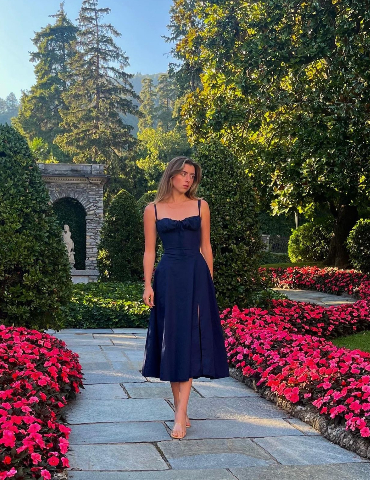 house of cb carmen dress blue The Carmen Dress in Provencal Blue Floral 0 / Provencal Blue Floral
