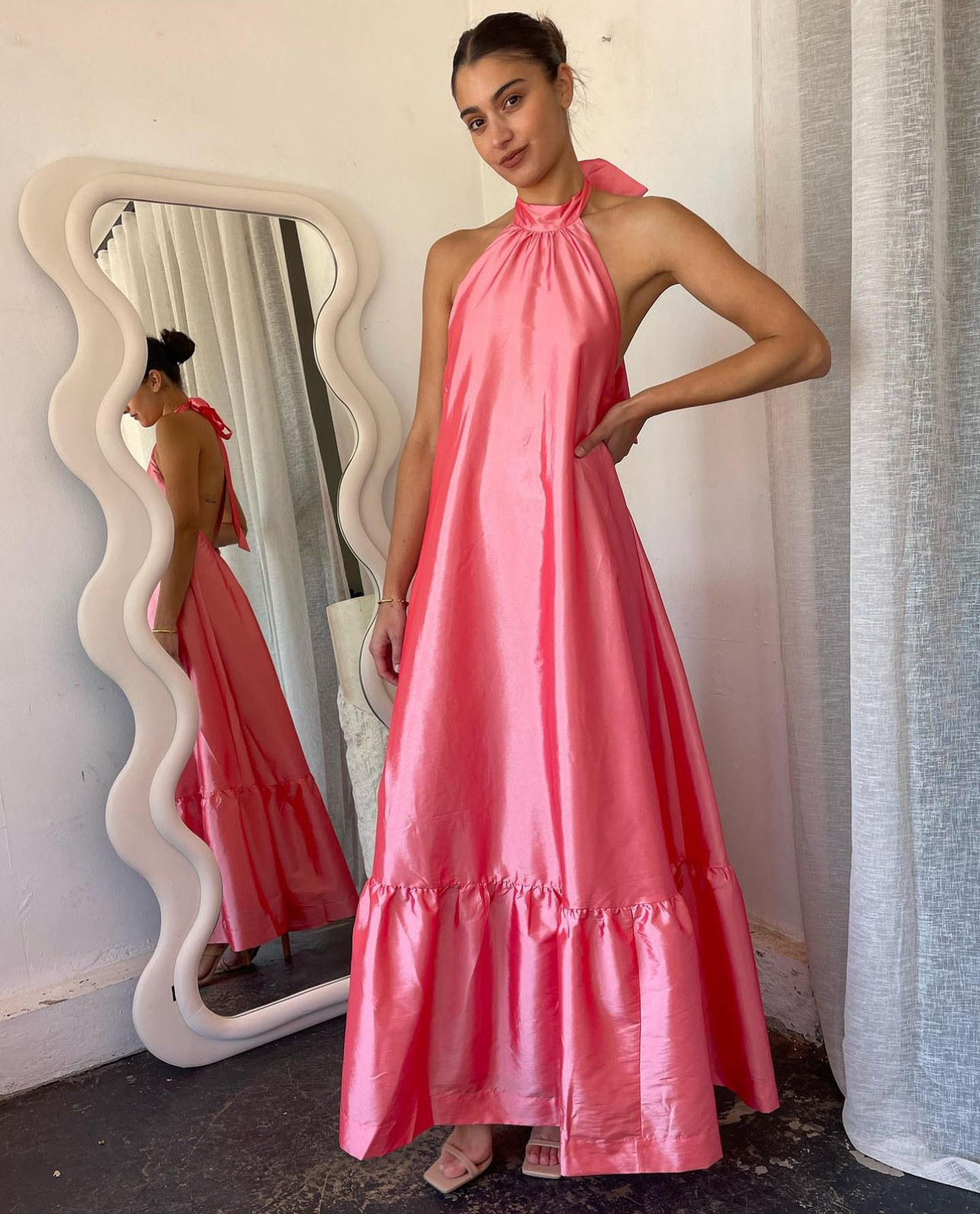Hansen & Gretel Gateau Gown Watermelon Pink Size 8
