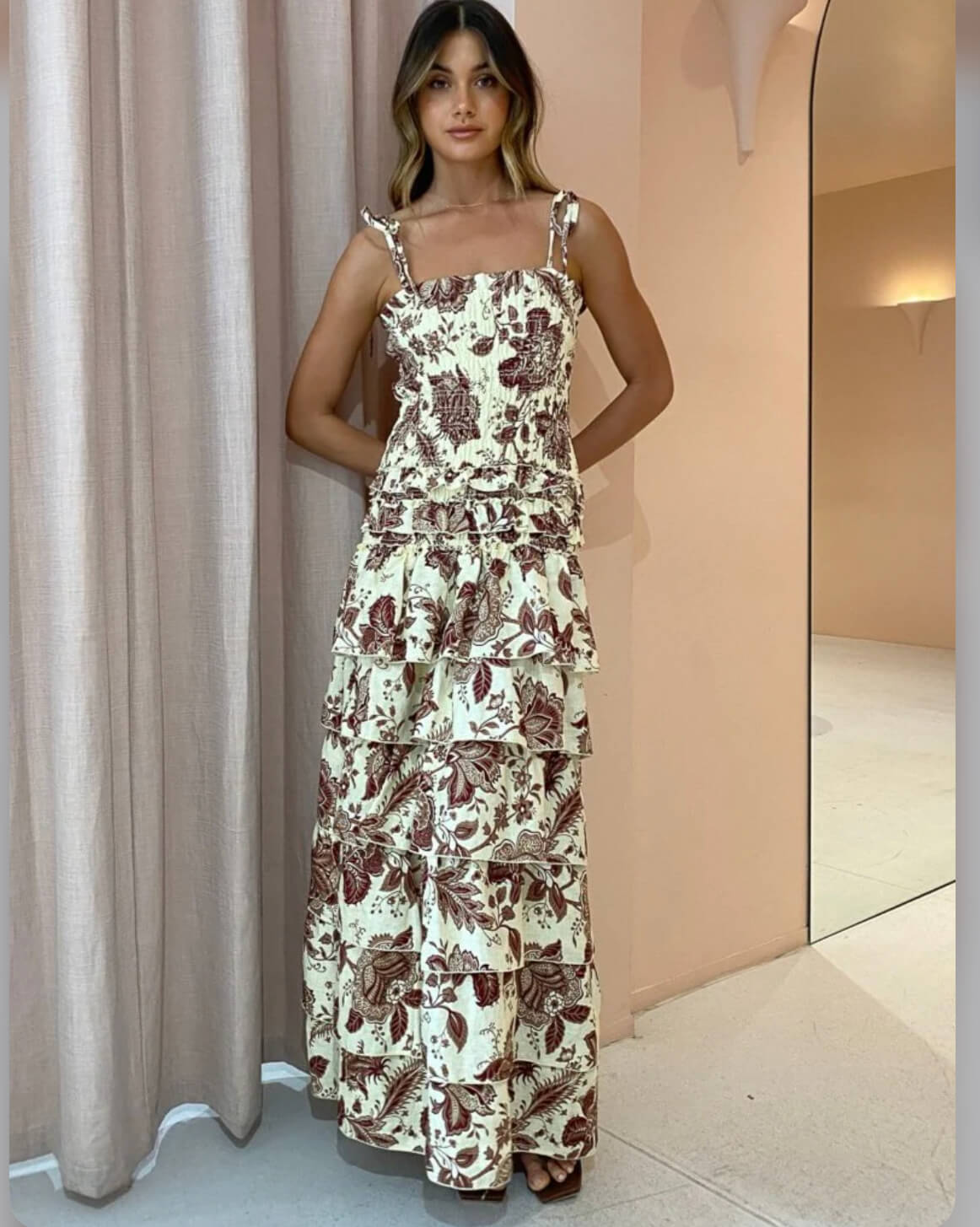 empire line midi dress with sleeves Honor Empire Waist Midi Dress main image 0