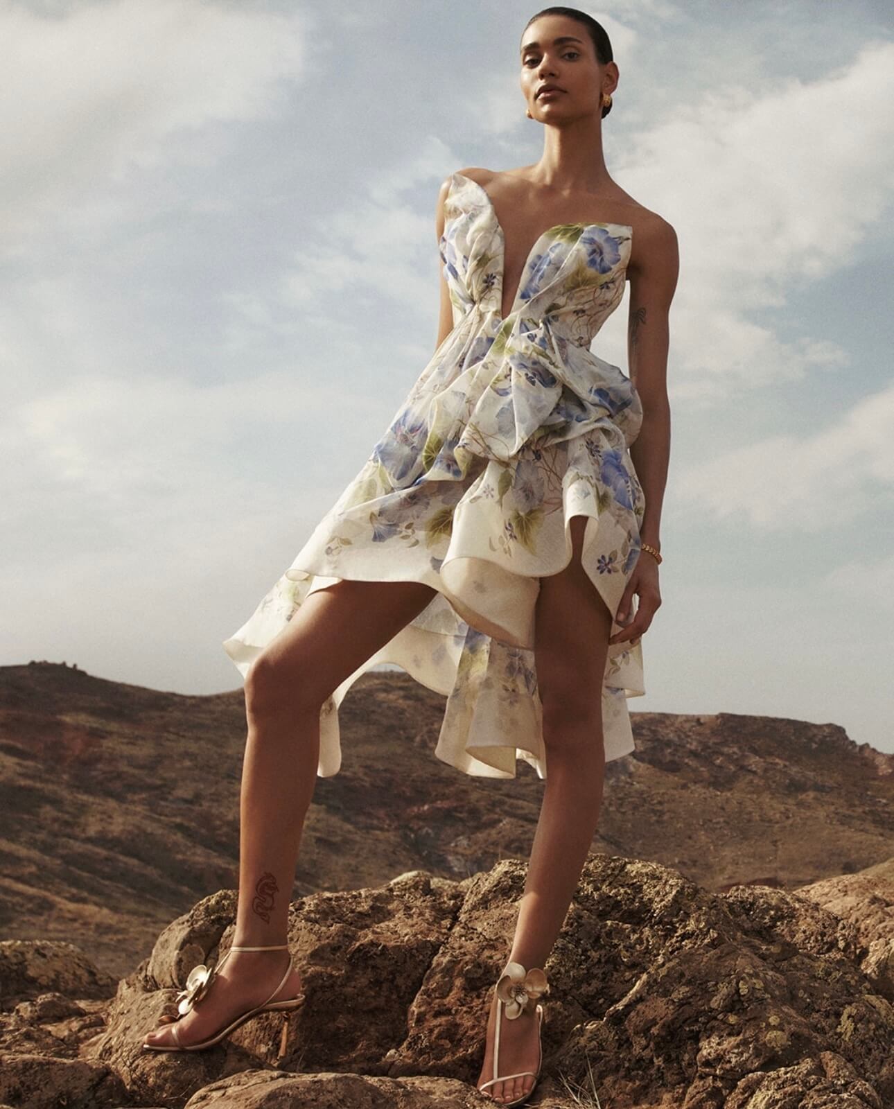 blue and white striped wrap dress Zimmermann Silk Wrap Midi Dress Cornflower main image 0