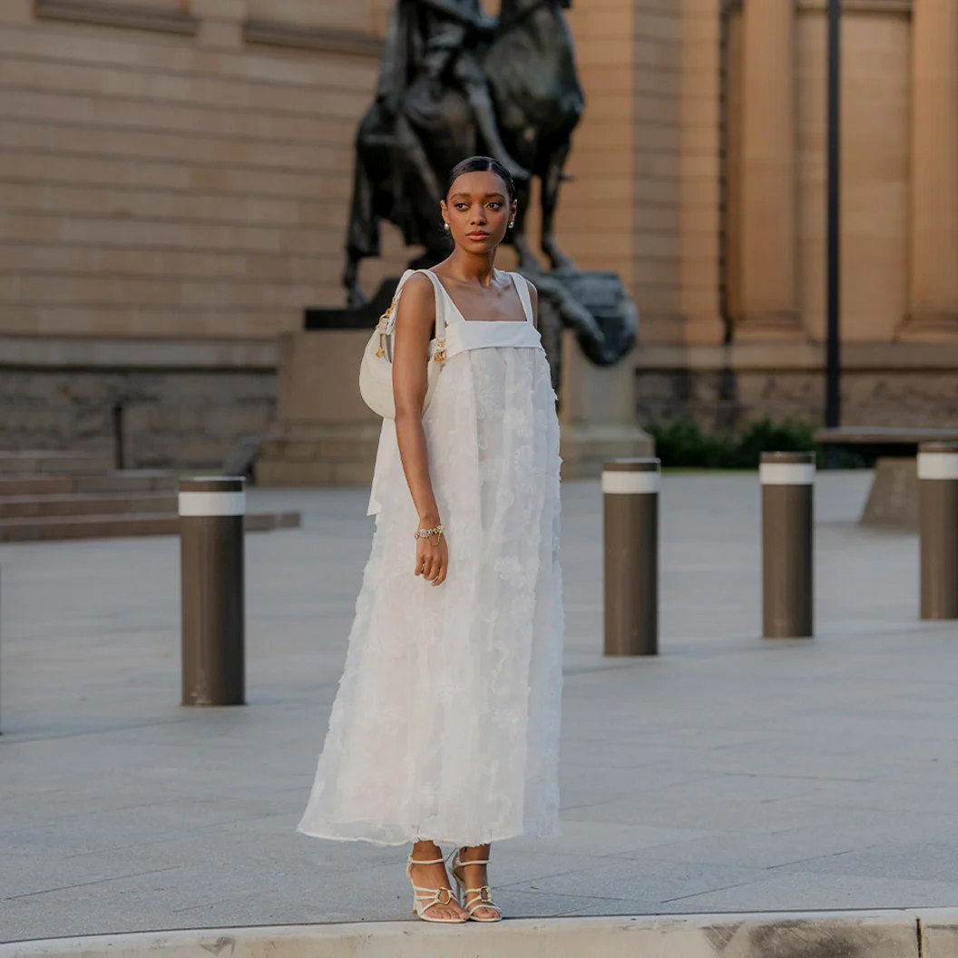 Aje Ursula Midi Dress White Size 14