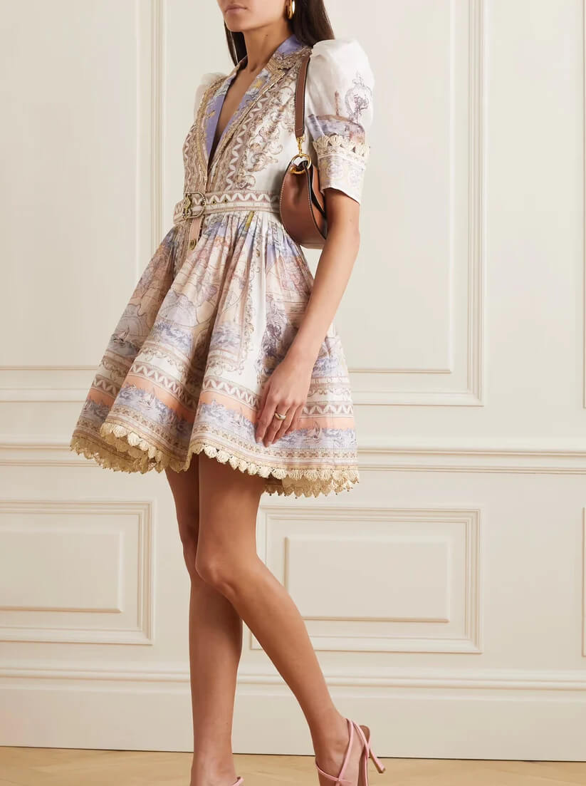 Zimmermann High Tide Odyssey Shirt Dress Print Size 0 & 1