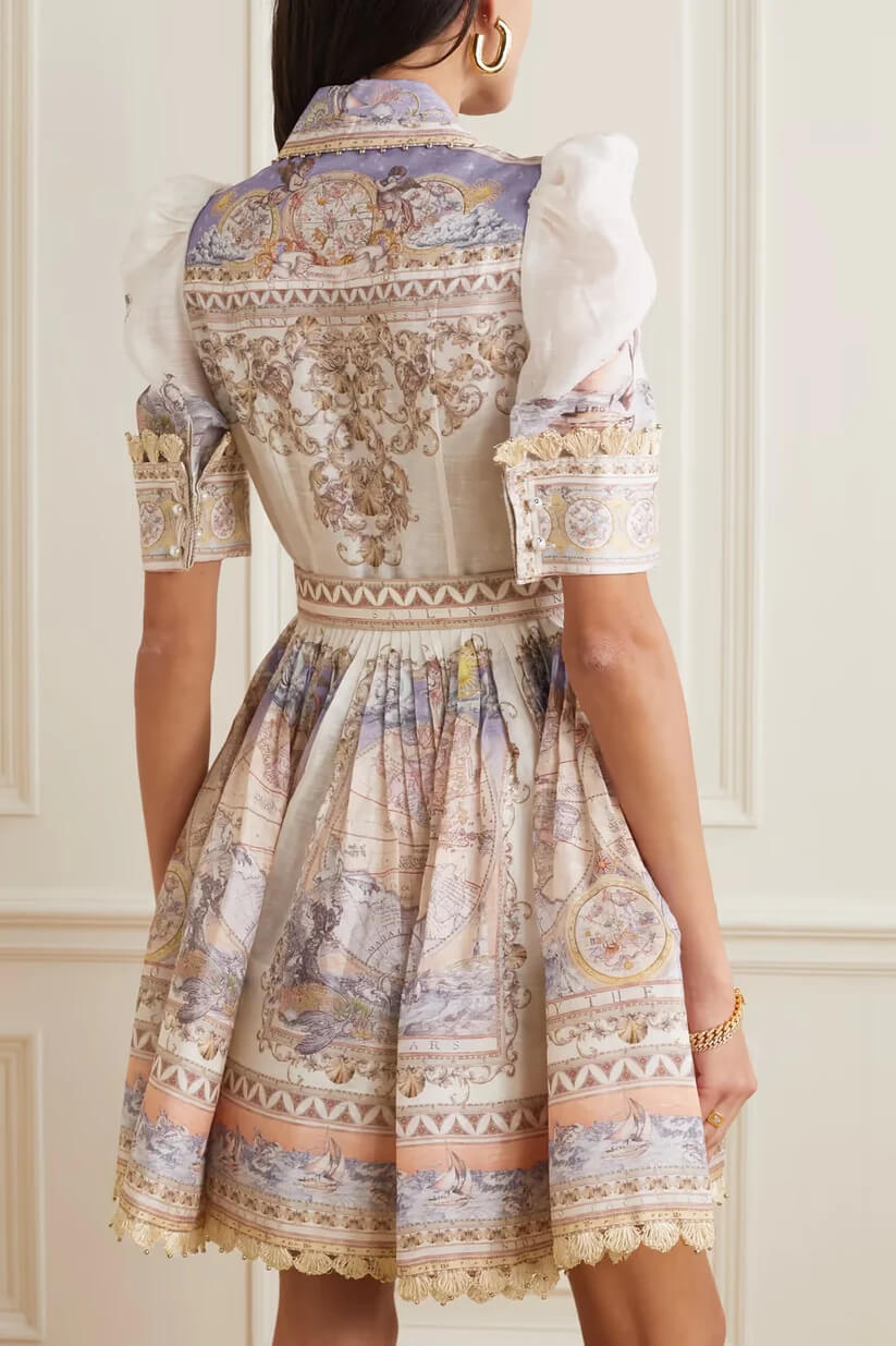 Zimmermann High Tide Odyssey Shirt Dress Print Size 0 & 1