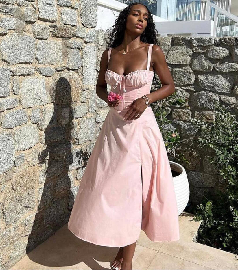 formal a line dress for women Silver Formal Dress A-Line V-Neck Straps Long Stretch Satin Formal Dresses With Split main image 1