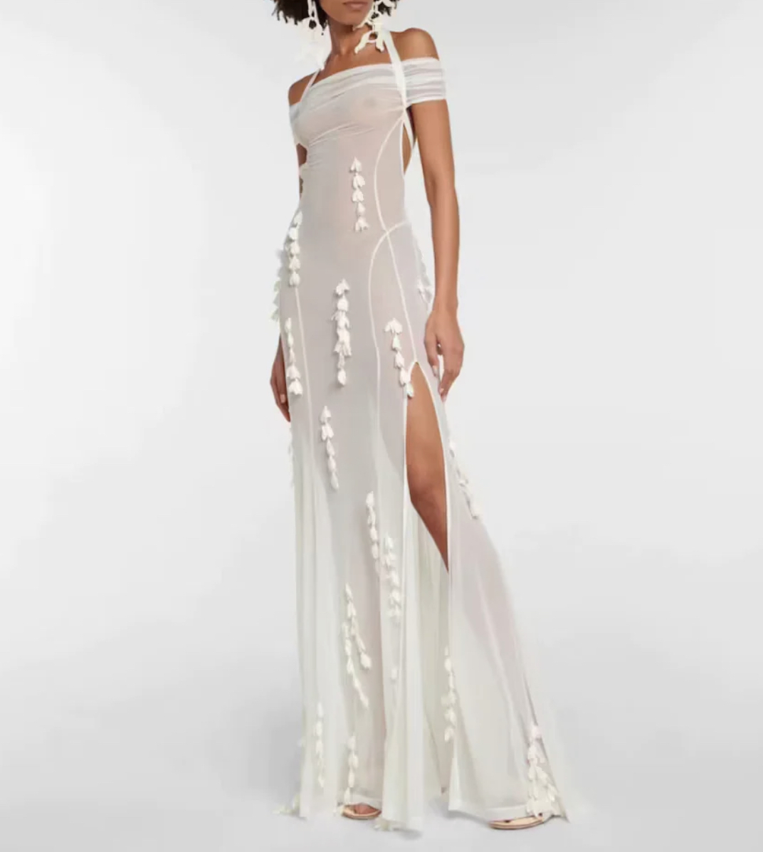jacquemus white sheer dress Dua Lipa Wore White To Simon Porte Jacquemus' Wedding