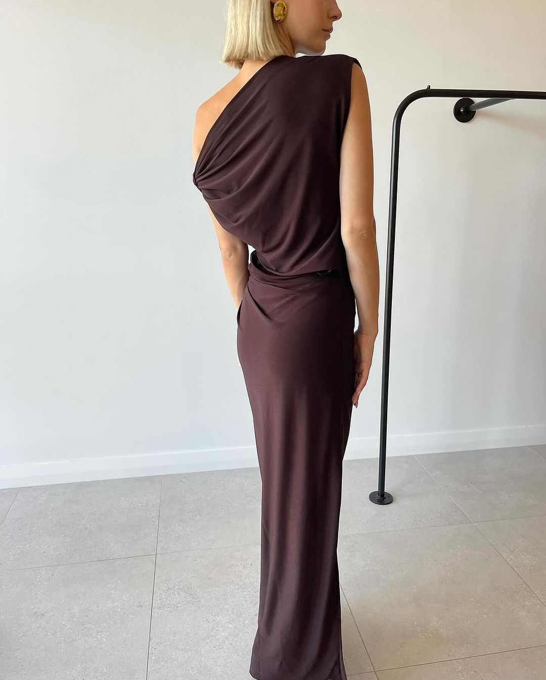 slim fit dress slacks Nancie Draped Jersey Cape Maxi Dress – SIMKHAI