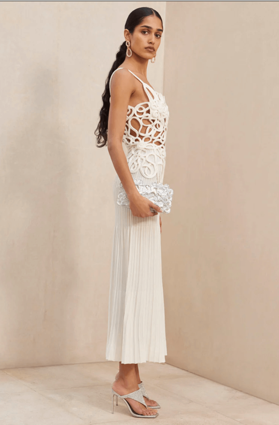 cult gaia nalda knit dress Cult Gaia STRICKKLEID NALDA in Off White