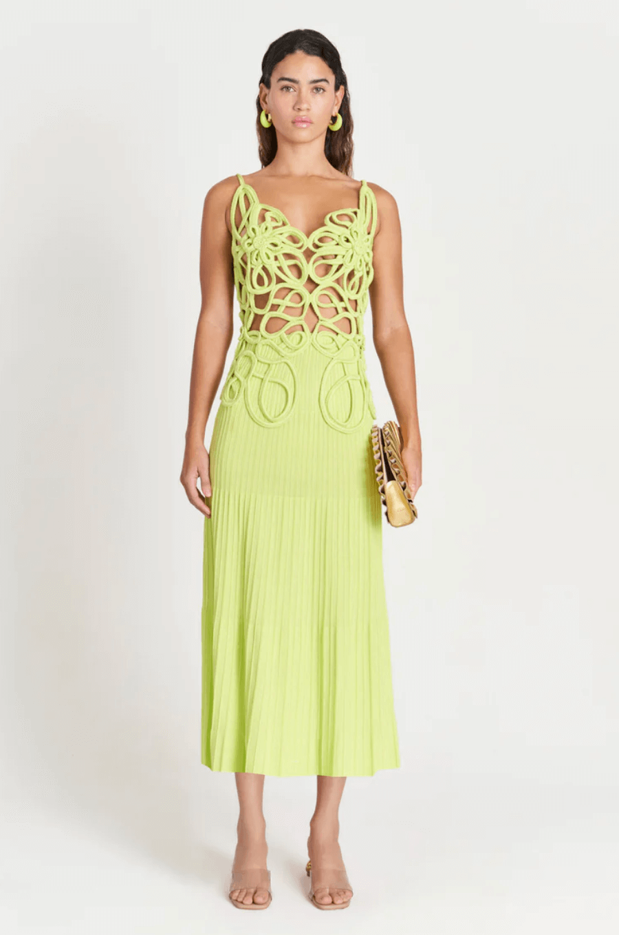 Cult Gaia Nalda Knit Dress Green Size 8
