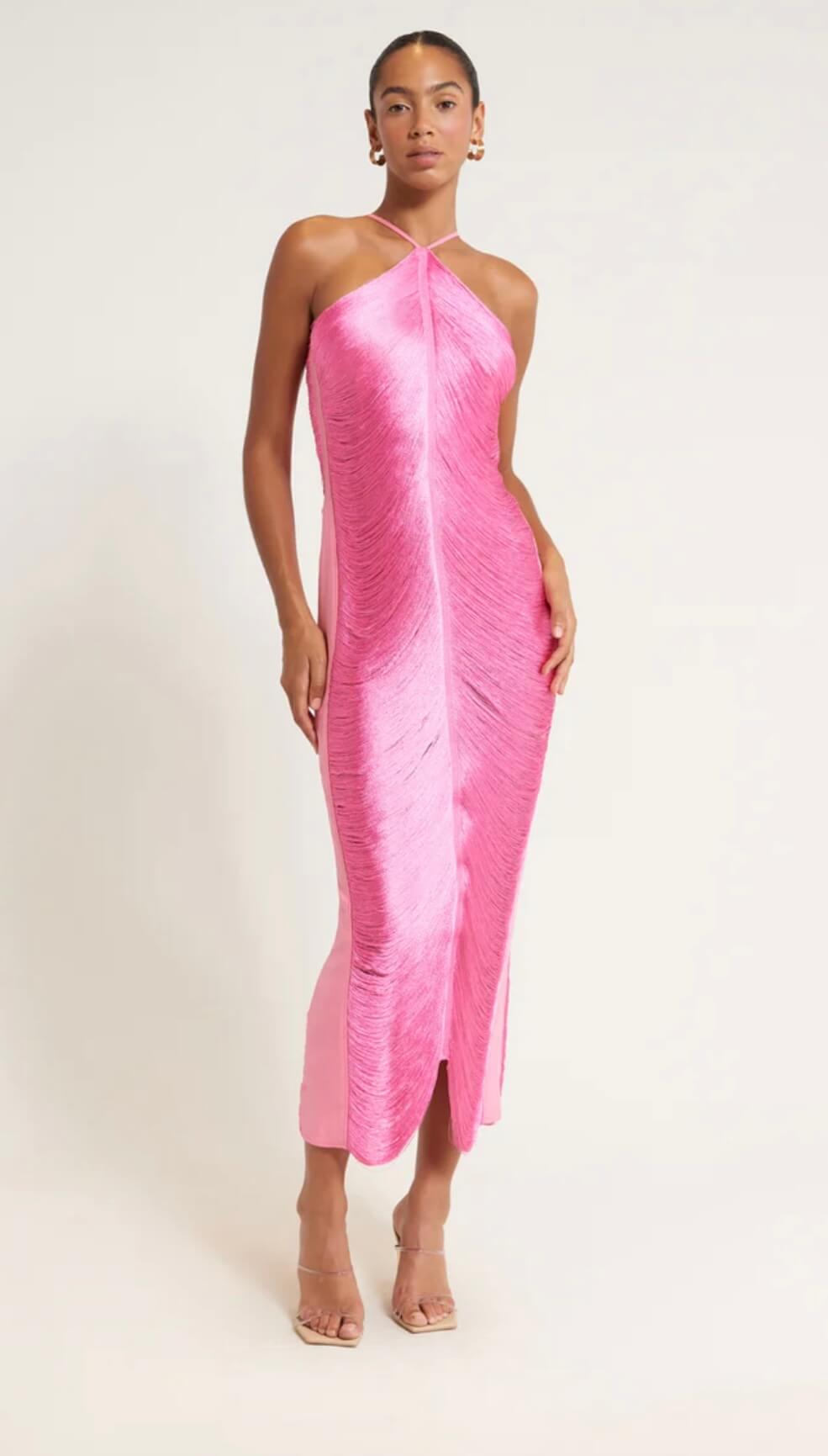cult gaia hot pink dress ASHIKA GOWN