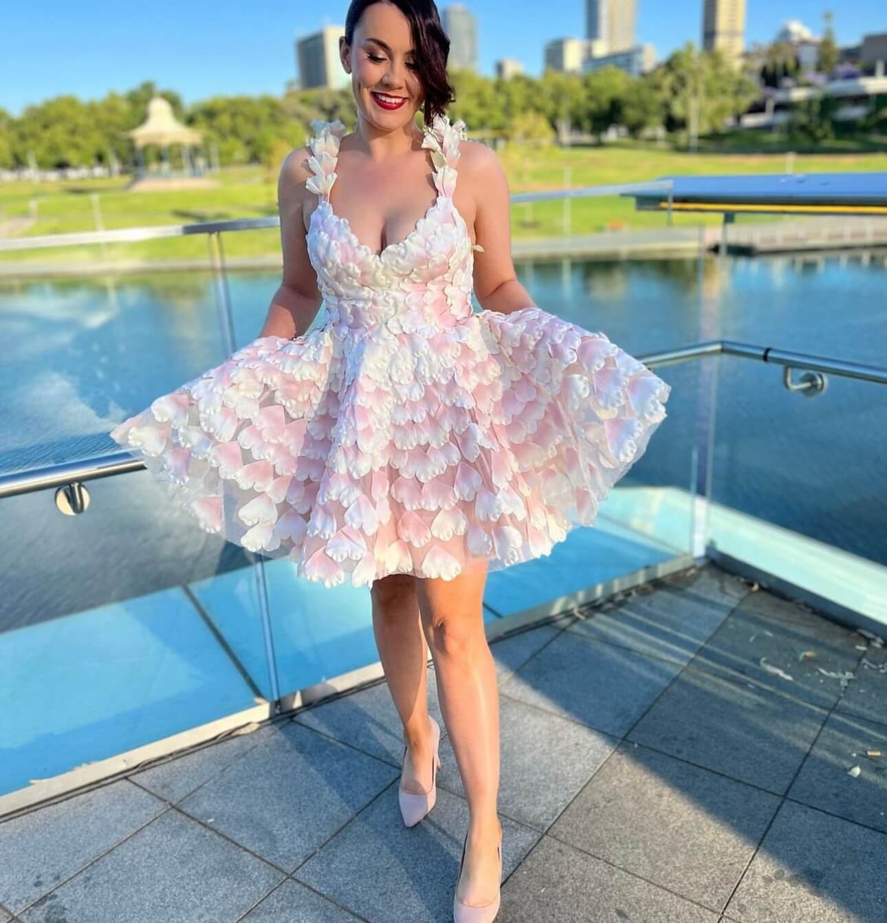 zimmermann blush pink dress Zimmerman Blush Pink Ruffled Dress by Zimmermann