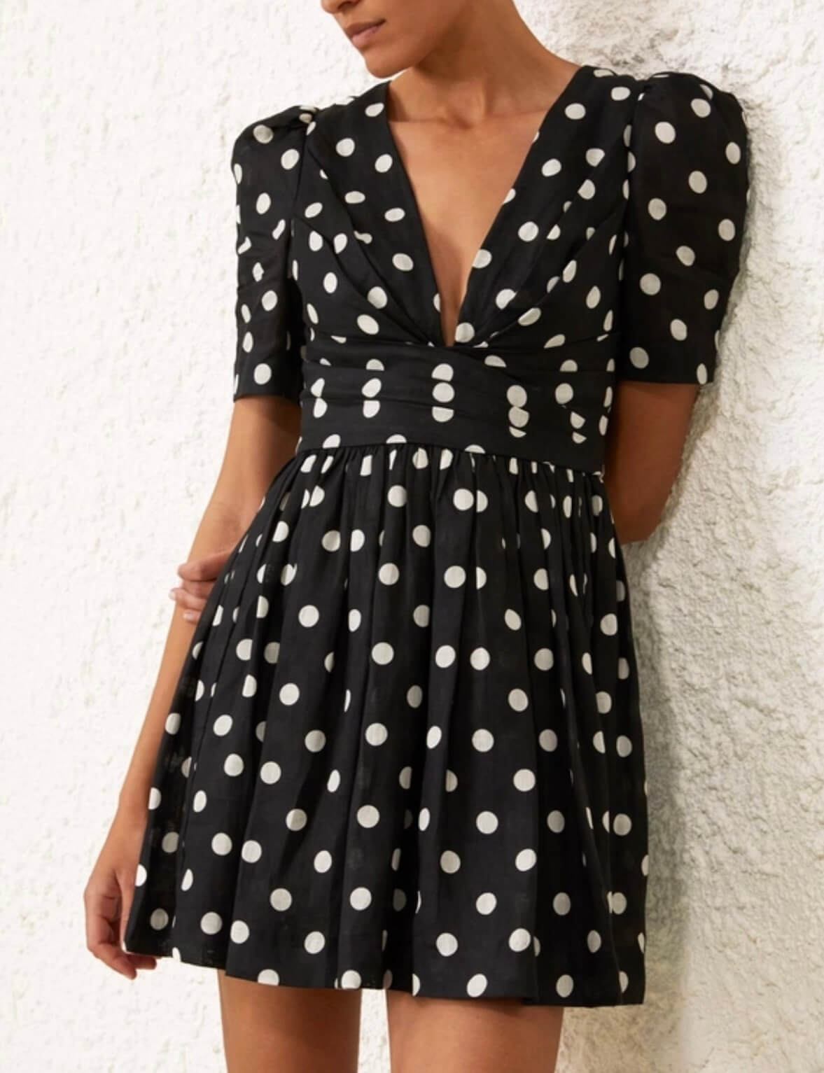 Zimmermann V Neck Mini Dress Polka Dot Size 1