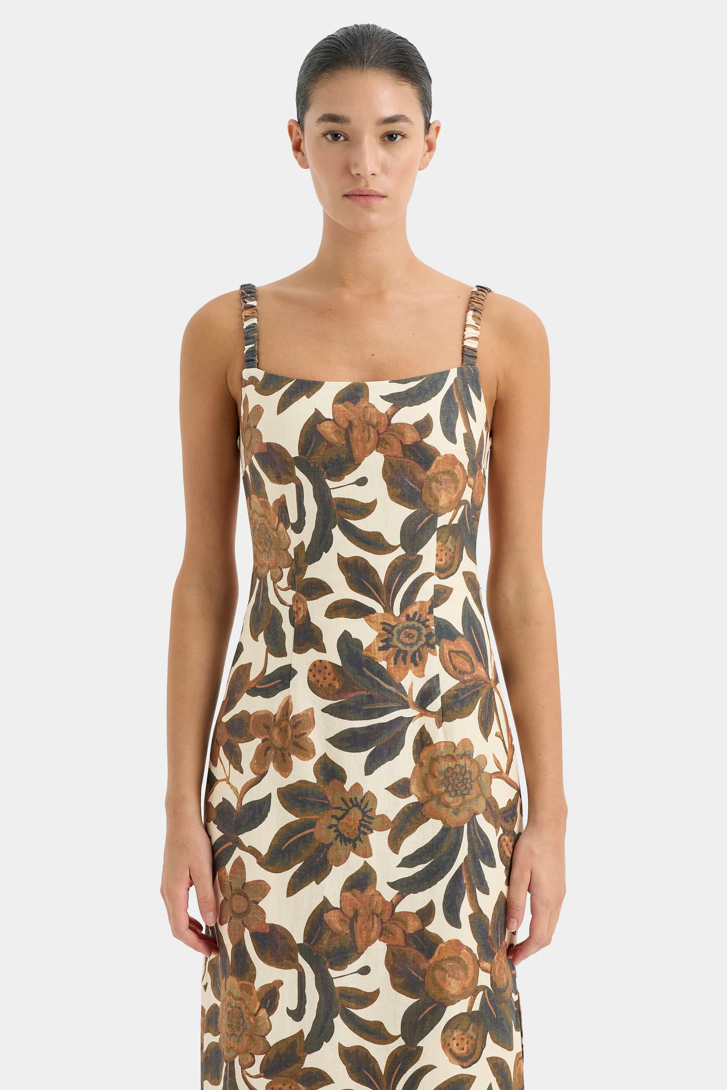 knee length dresses for ladies Ellis Ruched Mini Dress