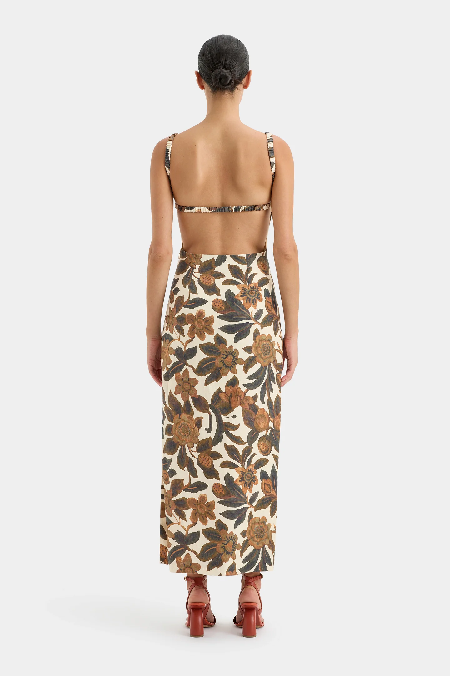sir primrose ruched linen midi dress SIR. PRIMROSE | FWRD