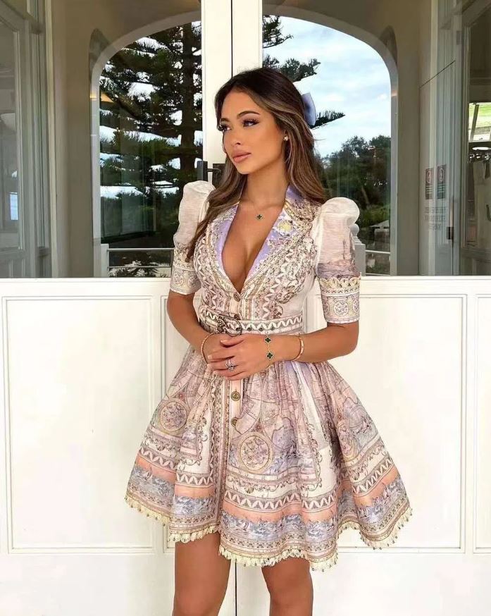 high tide mini shirt dress Zimmermann High Tide Mini Shirt Dress Odyssey Print Size 0 / AU 8