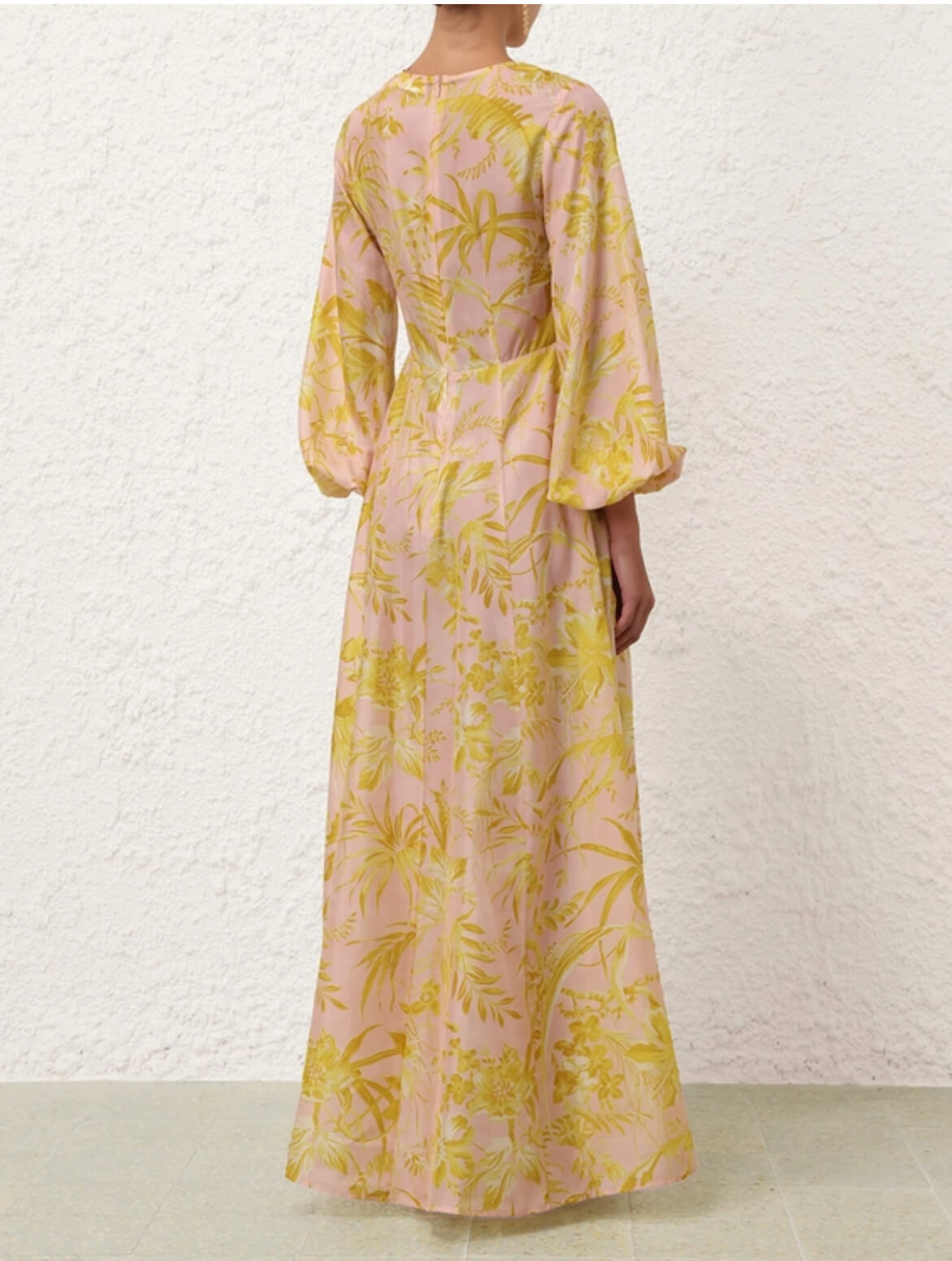 Zimmermann Golden Long Sleeve Maxi Dress Pink/Gold Floral Size 2