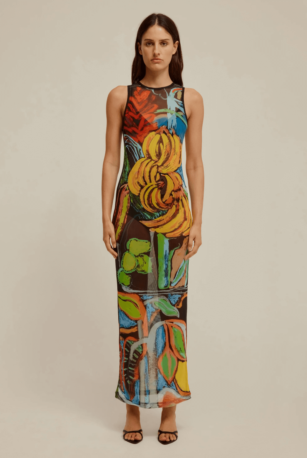 Venroy Mesh Tank Dress Jamaica Scene Size S