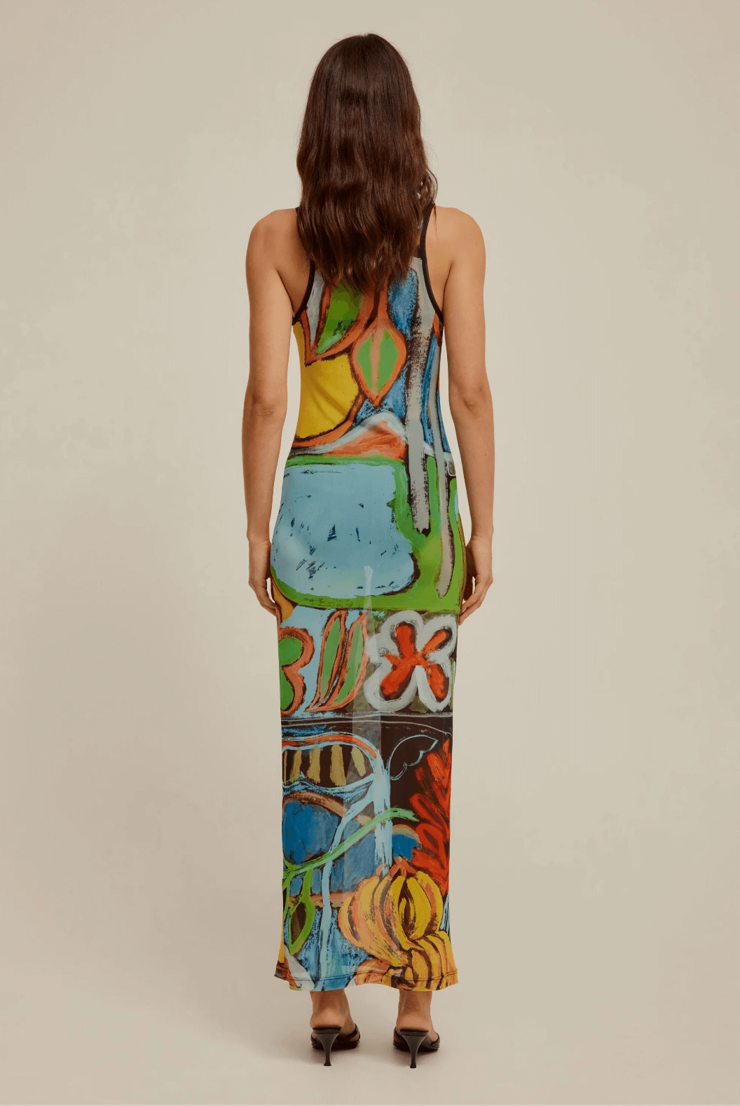 Venroy Mesh Tank Dress Jamaica Scene Size S