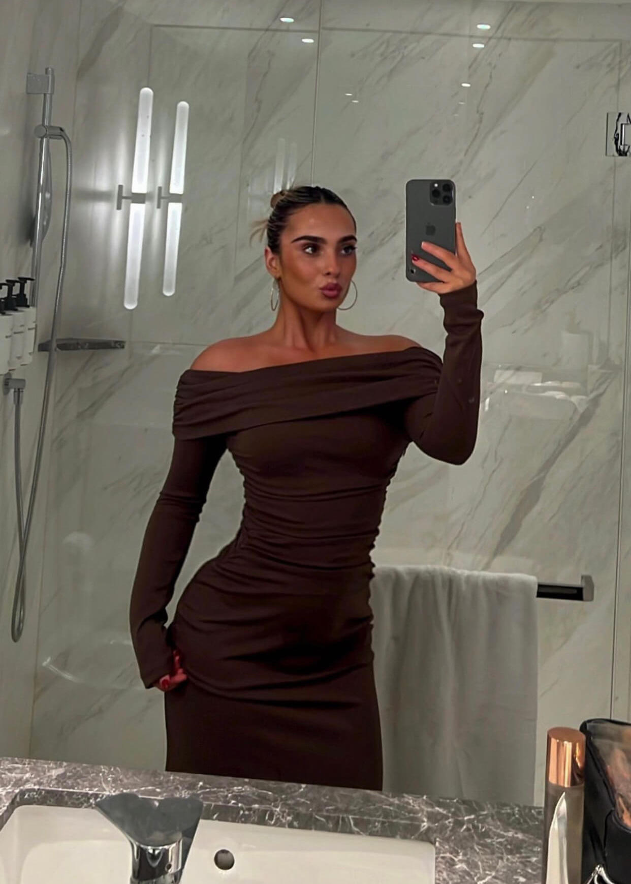 chinese dress ladies Benni Lorena Maxi Dress in Ash Brown – Hills Shire Hire