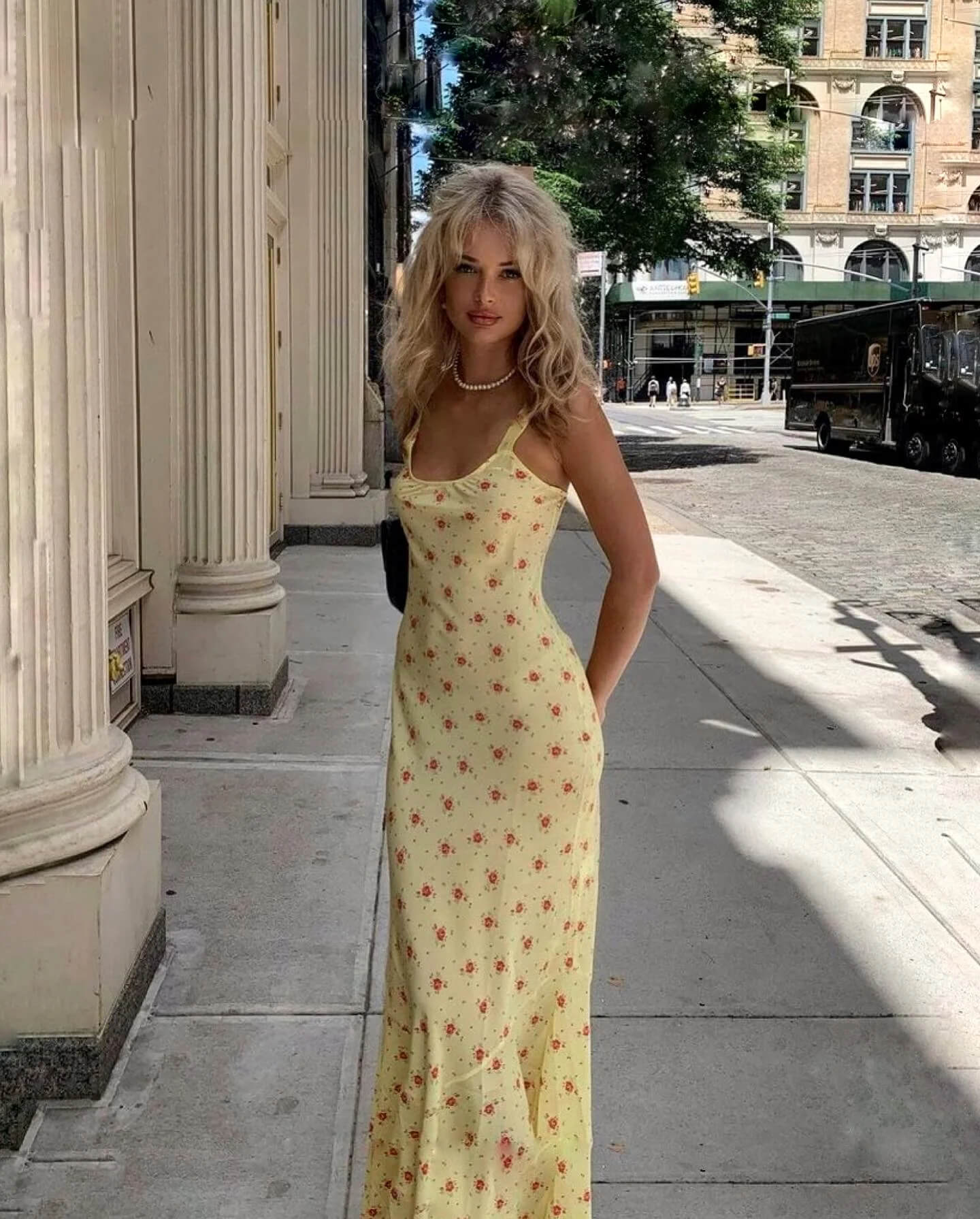Realisation Par Allegra Verona Yellow Floral Slip Dress Size S