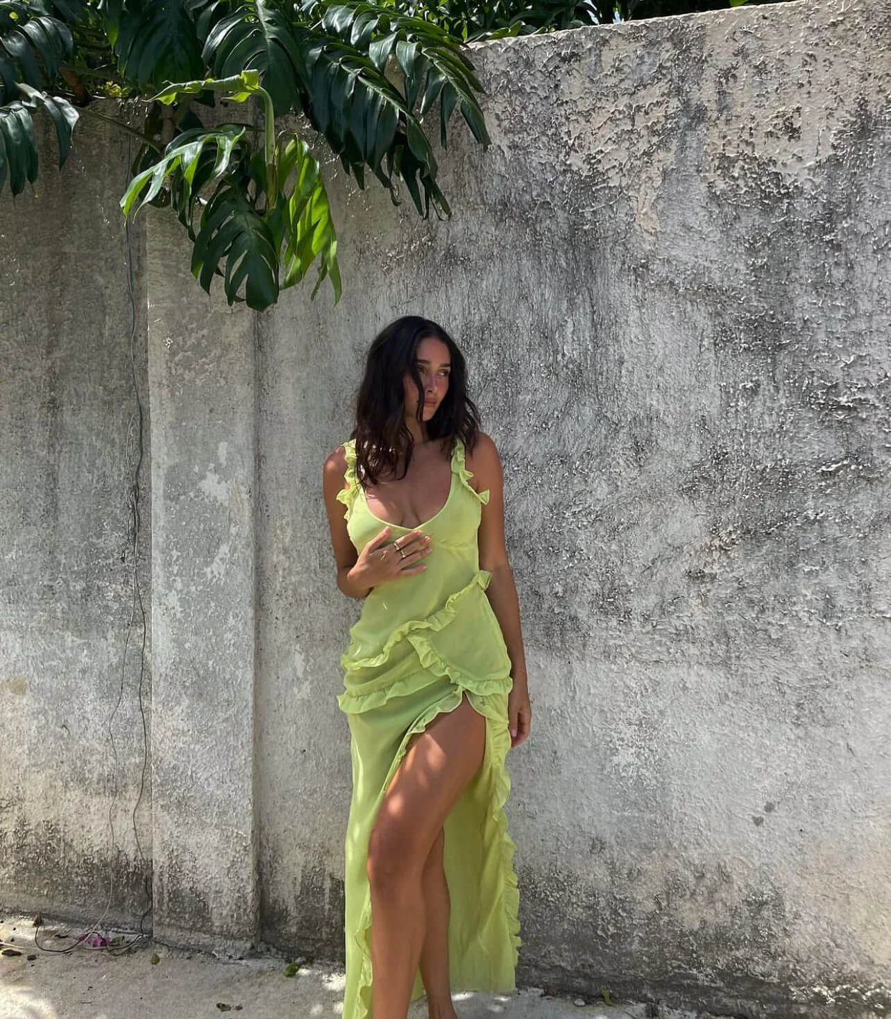 slim fit dress slacks Pixie lime ruffle maxi dress – Dress to Impress Rentals