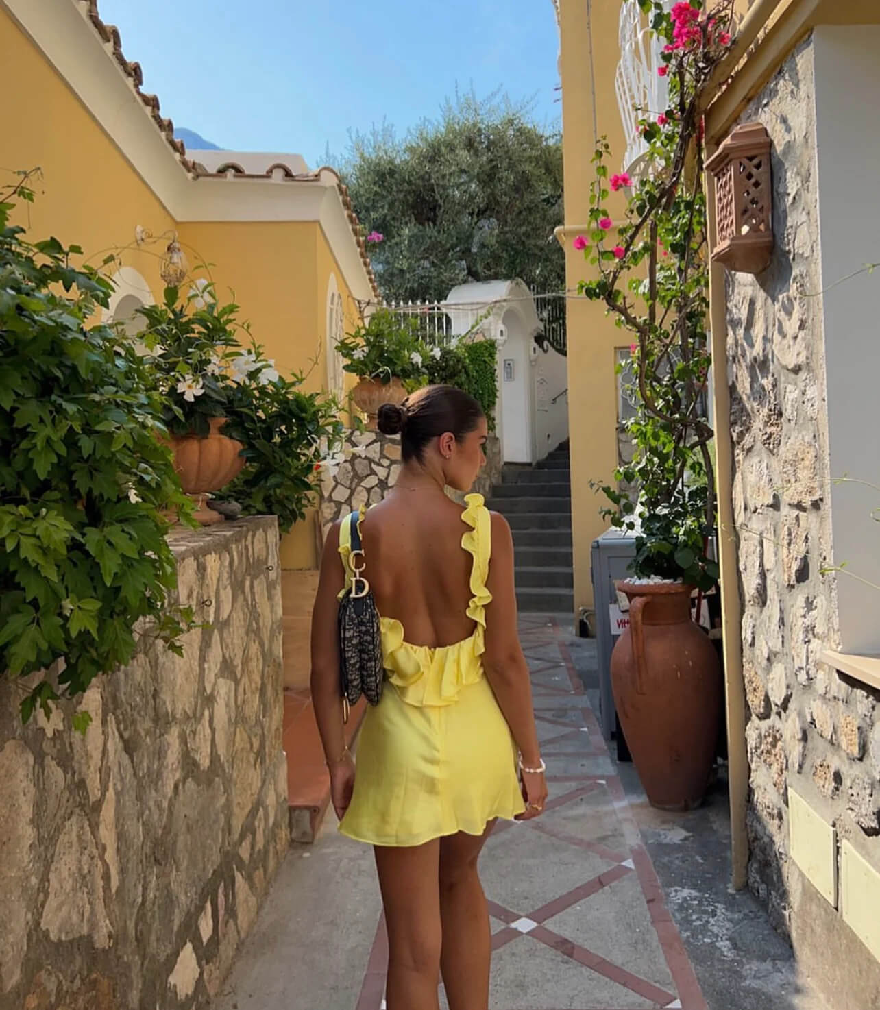 buttercup satin ruffle mini dress Butacup Frill Mini Dress Yellow