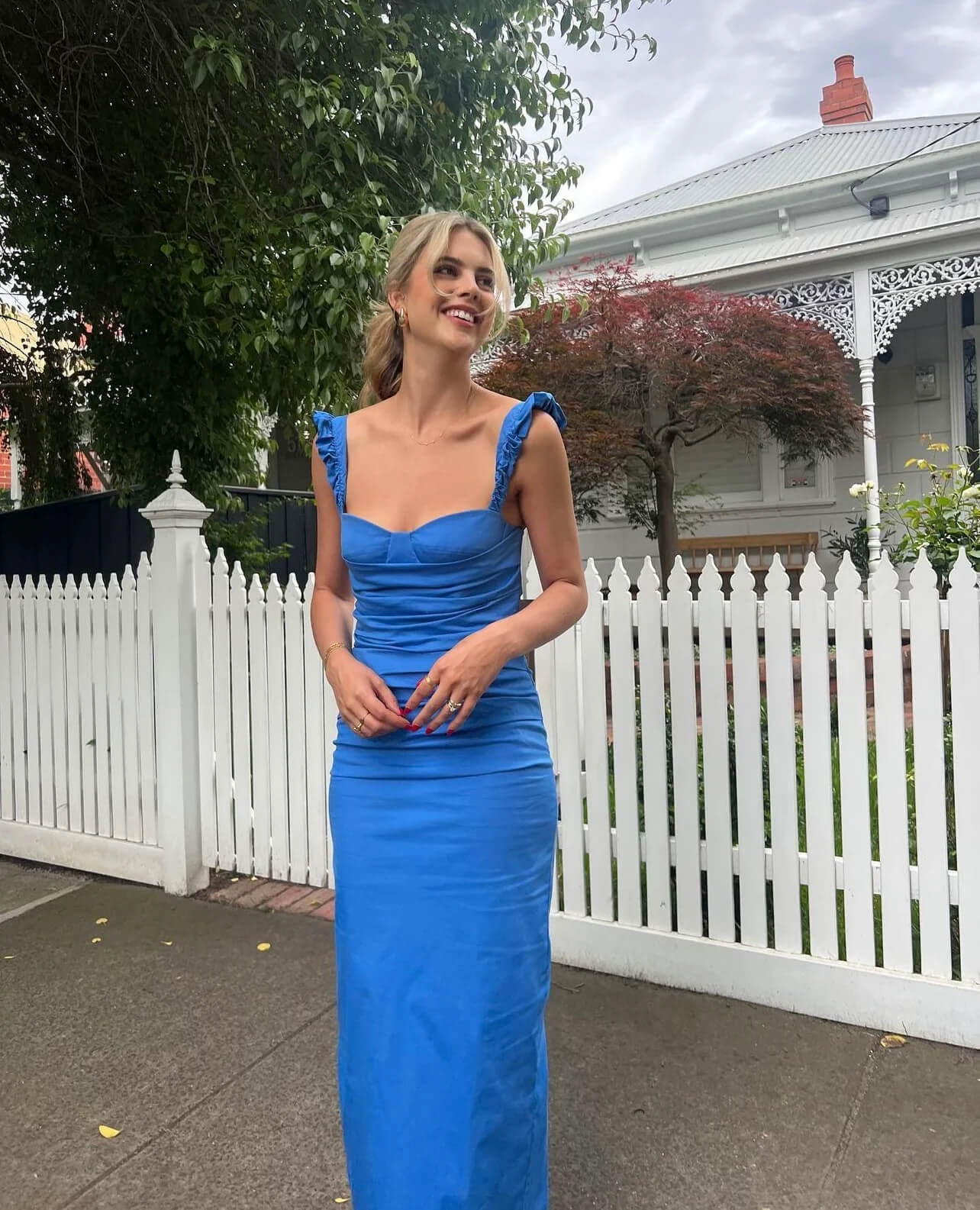 SIR Azul Balconette Gown Cobalt Blue Size 1