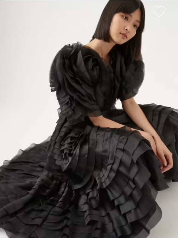 knee length dresses for ladies Delphie Frill Midi Dress | Aurora