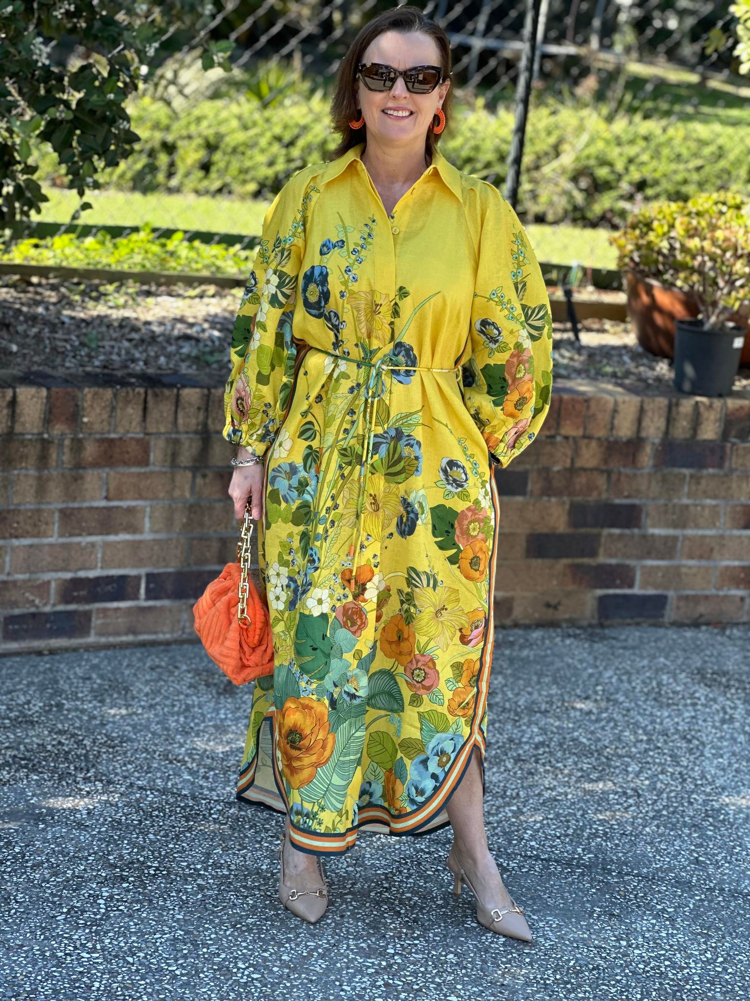 alemais cresida midi dress Alemais Cresida Shirtdress Yellow Floral Size AU 16