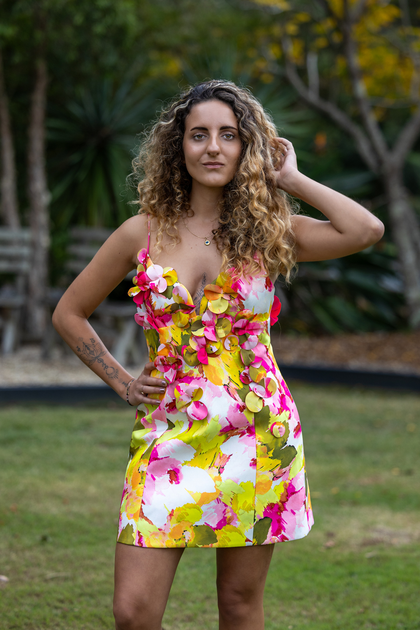 Acler Isla Mini Dress Camelia Posy Size 10