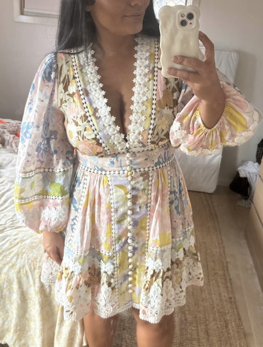 zimmermann pop trimmed midi dress Zimmermann Pop ruffled floral midi dress Zimmermann