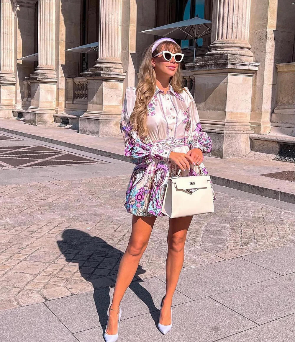 Zimmermann Celestial Bubble Shirt Dress Print Size 0