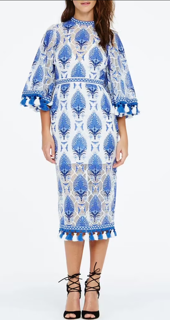 Alice McCall Memphis Midi Dress Print Size 8