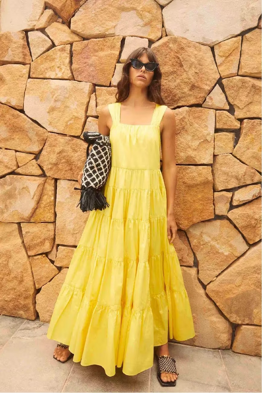 aje yellow maxi dress Allairie Gown